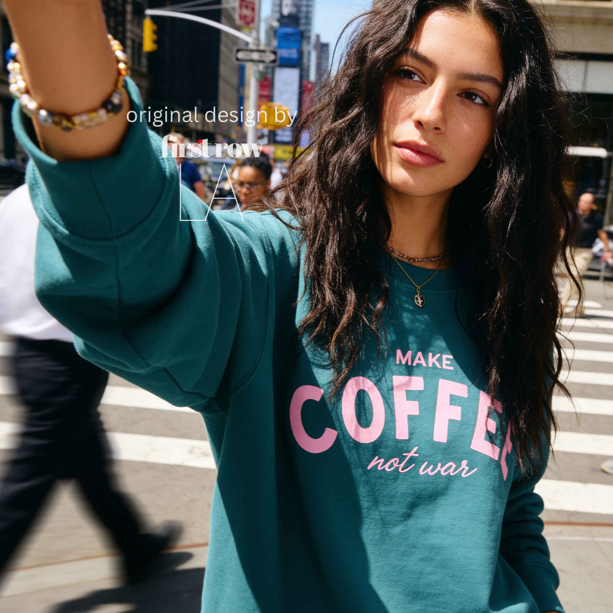 Make Coffee Not War Cotton Sweatshirt