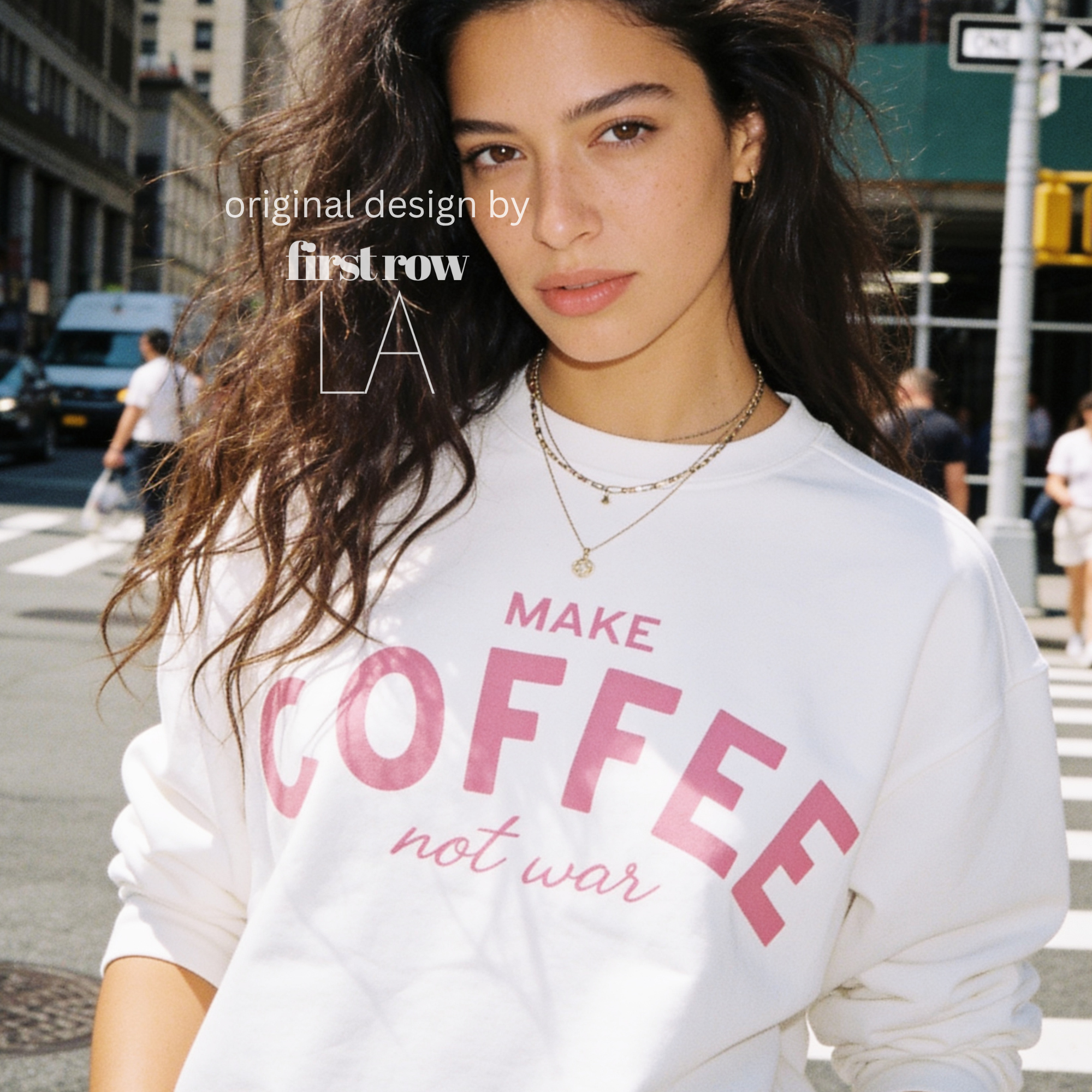 Make Coffee Not War Cotton Sweatshirt