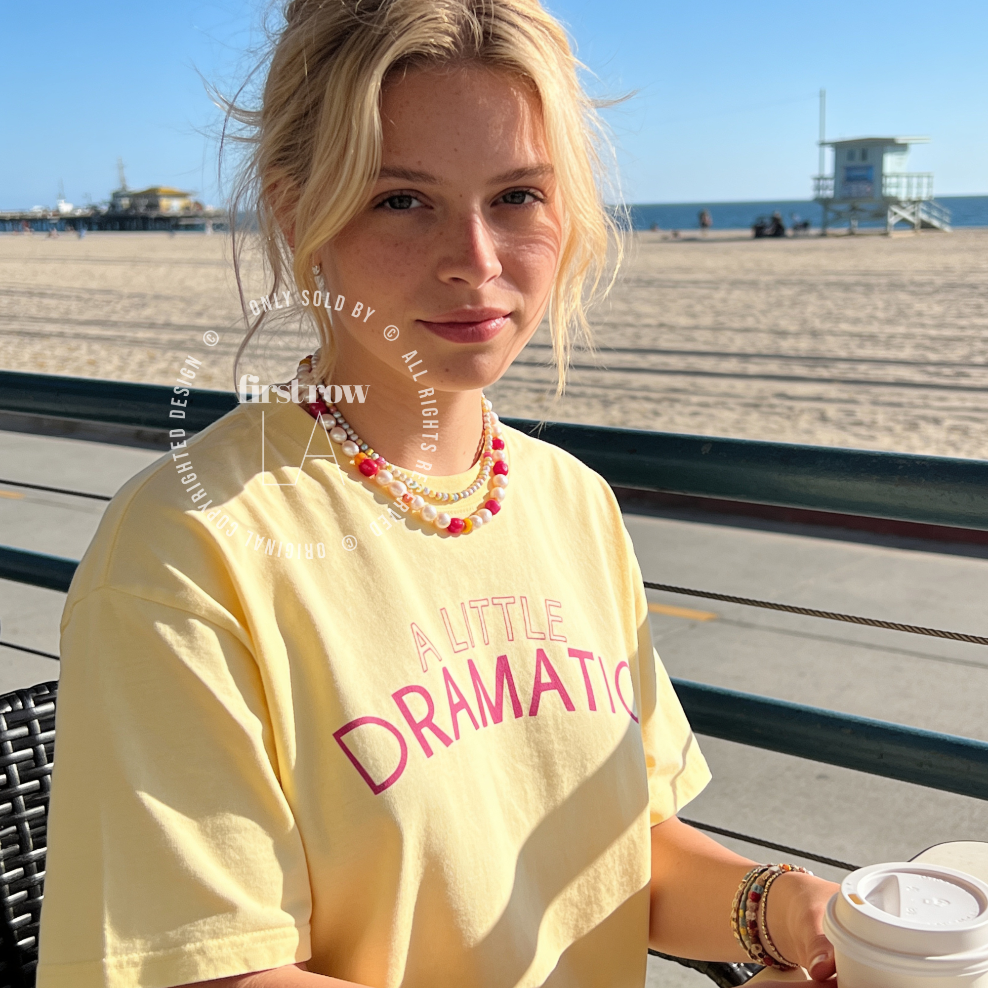 Woman wearing A Little Dramatic Shirt, Pink Handwritten Font Tee, Y2K Tee, Cute Sassy Top, Girly Aesthetic Top, Sassy Quote, Meme Tee