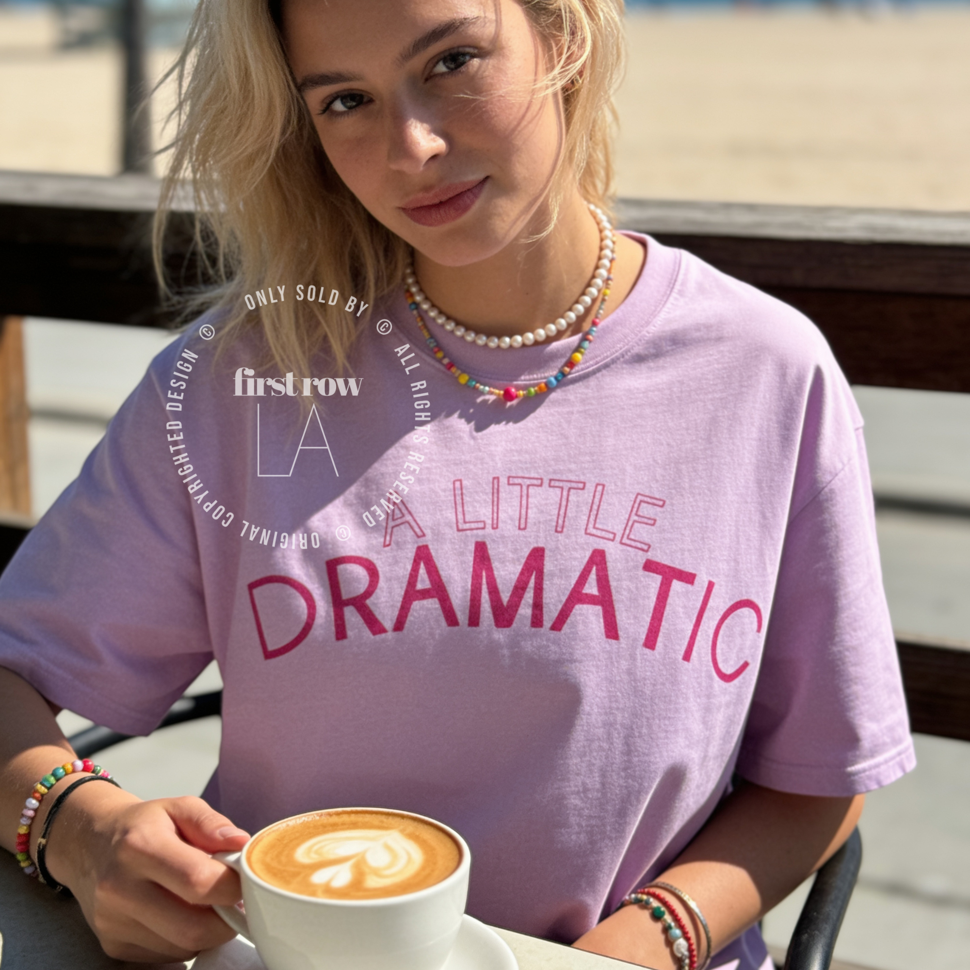 Woman wearing A Little Dramatic Shirt, Pink Handwritten Font Tee, Y2K Tee, Cute Sassy Top, Girly Aesthetic Top, Sassy Quote, Meme Tee