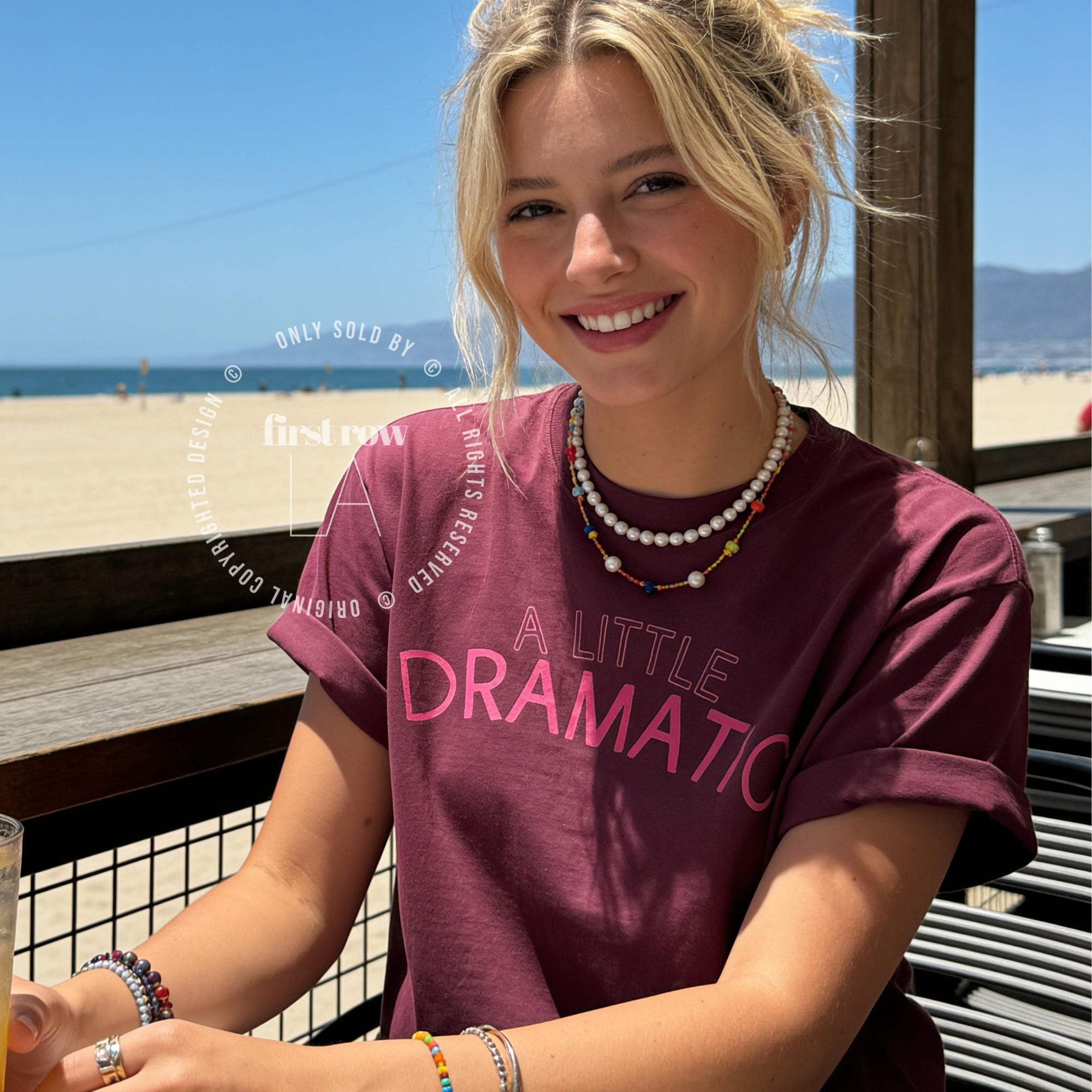 Woman wearing A Little Dramatic Shirt, Pink Handwritten Font Tee, Y2K Tee, Cute Sassy Top, Girly Aesthetic Top, Sassy Quote, Meme Tee