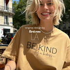 Woman wearing Be Kind Shirt, Be Kind Of a Badass Unisex T-shirt Kindness Tee, Be Nice Shirt, Kindness, Inspirational Shirt, Motivational Shirt, Girl Boss