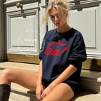 Woman wearing Ciao Italia shirt, Unisex, Sweatshirt, La Dolce Vita Italy Shirt, Old Money Tee, Amalfi Coast, Italian Cocktail, I Love Italy Sweatshirt