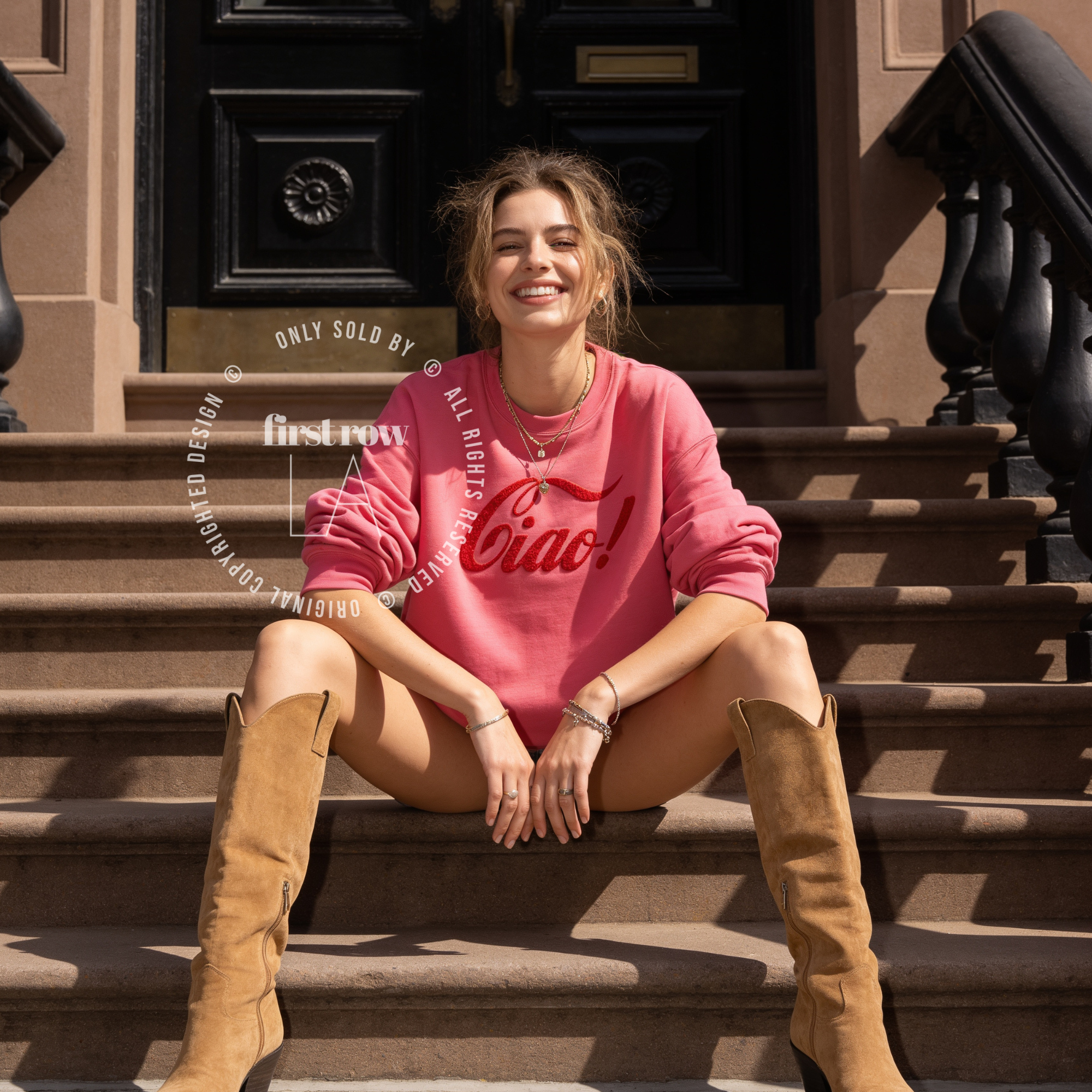 Woman wearing Ciao Italia shirt, Unisex, Sweatshirt, La Dolce Vita Italy Shirt, Old Money Tee, Amalfi Coast, Italian Cocktail, I Love Italy Sweatshirt