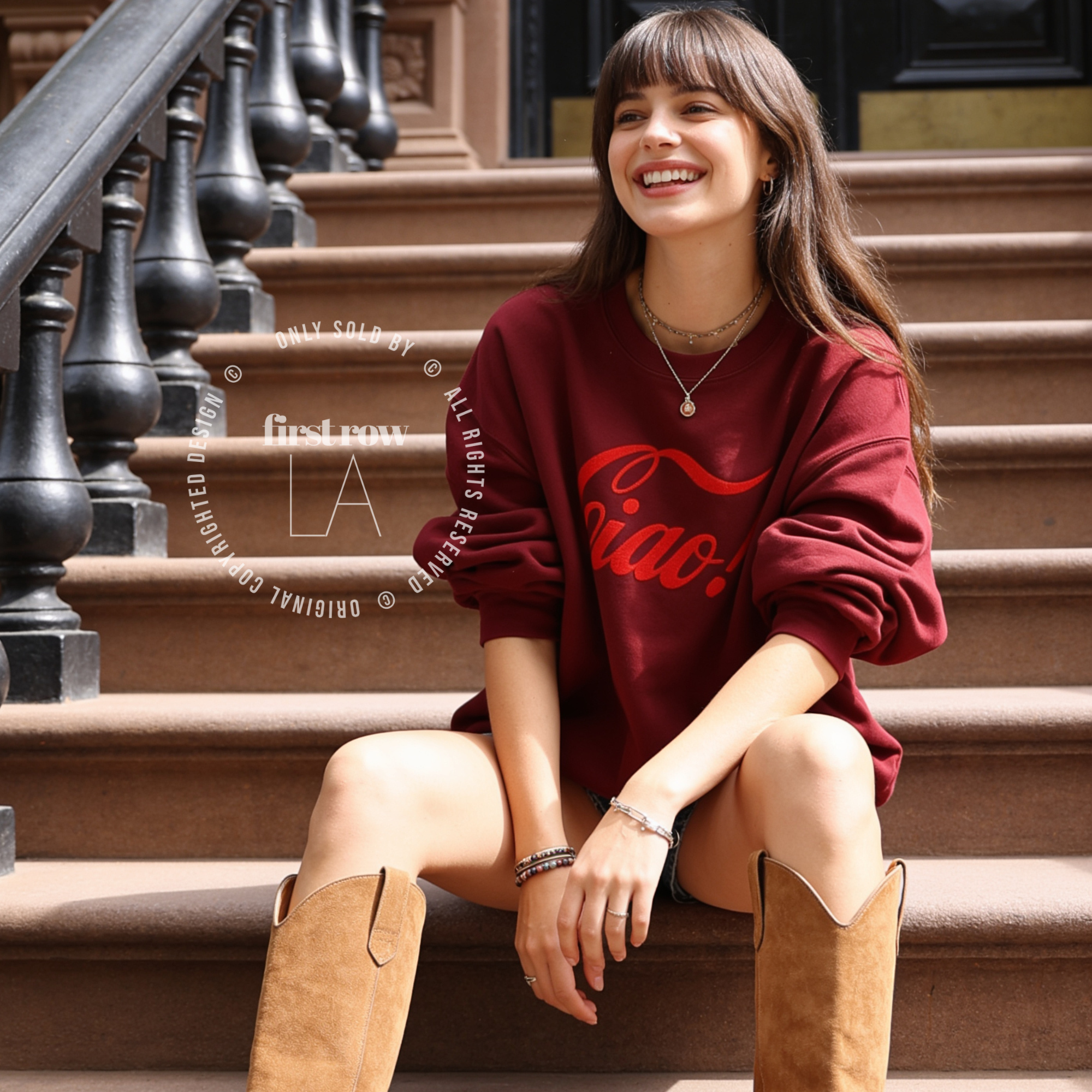 Woman wearing Ciao Italia shirt, Unisex, Sweatshirt, La Dolce Vita Italy Shirt, Old Money Tee, Amalfi Coast, Italian Cocktail, I Love Italy Sweatshirt