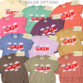 Color options for Nap Queen T-shirt with pink clouds and of course a crown.

ORiginal design by first row LA.