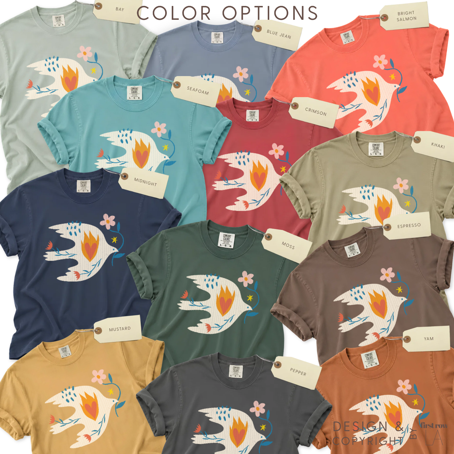Peace Dove Sacred Heart T-Shirt