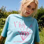 Woman wearing Dolly Parton Quote Tee, I am a Diamond in a Rhinestone World Shirt, Hand Drawn Diamond T-Shirt, Country Music Gift, Dollywood T