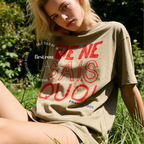 Woman wearing French Graphic T-Shirt, Je Ne Sais Quoi Tee, Paris France Shirt, French Girl Aesthetic Tee, Chic Retro Graphic Shirt, Coquette Y2K Top