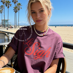 Woman wearing LE SIGH T-shirt. Roll your eyes in French, French Quote, Parisian Tee, Political t-shirt, 70s Style Shirt, Retro shirt, IDGAF Vibes Tee