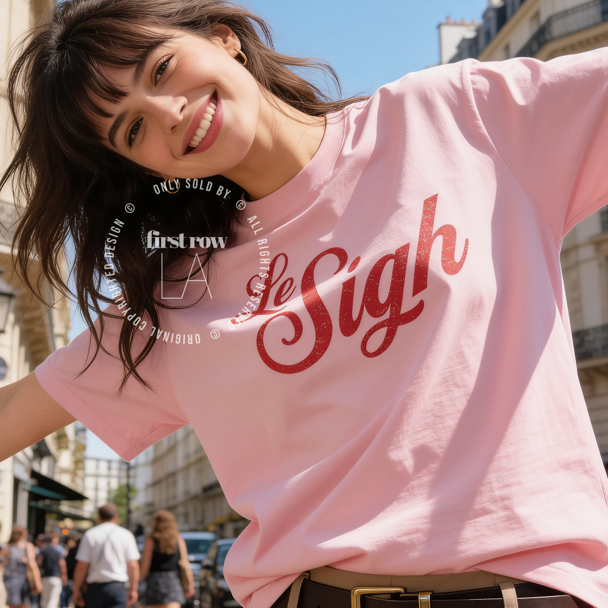 Woman wearing LE SIGH T-shirt. Roll your eyes in French, French Quote, Parisian Tee, Political t-shirt, 70s Style Shirt, Retro shirt, IDGAF Vibes Tee