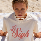 Woman wearing LE SIGH T-shirt. Roll your eyes in French, French Quote, Parisian Tee, Political t-shirt, 70s Style Shirt, Retro shirt, IDGAF Vibes Tee