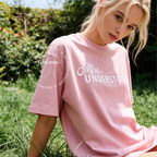 Woman wearing Miss Understood Shirt, Beauty Queen Graphic Tee, Funny Wordplay T-Shirt, Coquette Y2K Top, Pageant Inspired Shirt, Introvert Humor Tee, Pink Girly Shirt