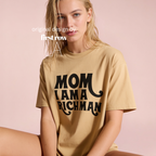 Woman wearing Cher quote Mom I am a Rich Man T-shirt.

Design and copyright by first row LA 2024.