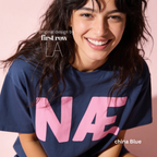 Woman wearing NÆ T-Shirt, Nah Shirt, Nope T-Shirt, Danish Slang Shirt, Scandinavian Humor Tee, Pink Text Shirt, Funny Danish Gift, Absolutely Not shirt, I don't think so

Original design and copyright by first row LA 2026.
