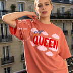 Woman wearing Nap Queen Shirt, Pink Cloud Tee, Cozy Summer T-Shirt, Sleepover T, Relaxation Tee, Self Care Shirt, Lazy Day Graphic Tee, Gift for Her