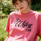 Woman wearing The Wifey Club T-shirt.

Original design and copyright by first row LA 2025.