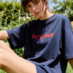 Woman wearing 'try me' T-shirt.

Original design and copyright by first row LA.