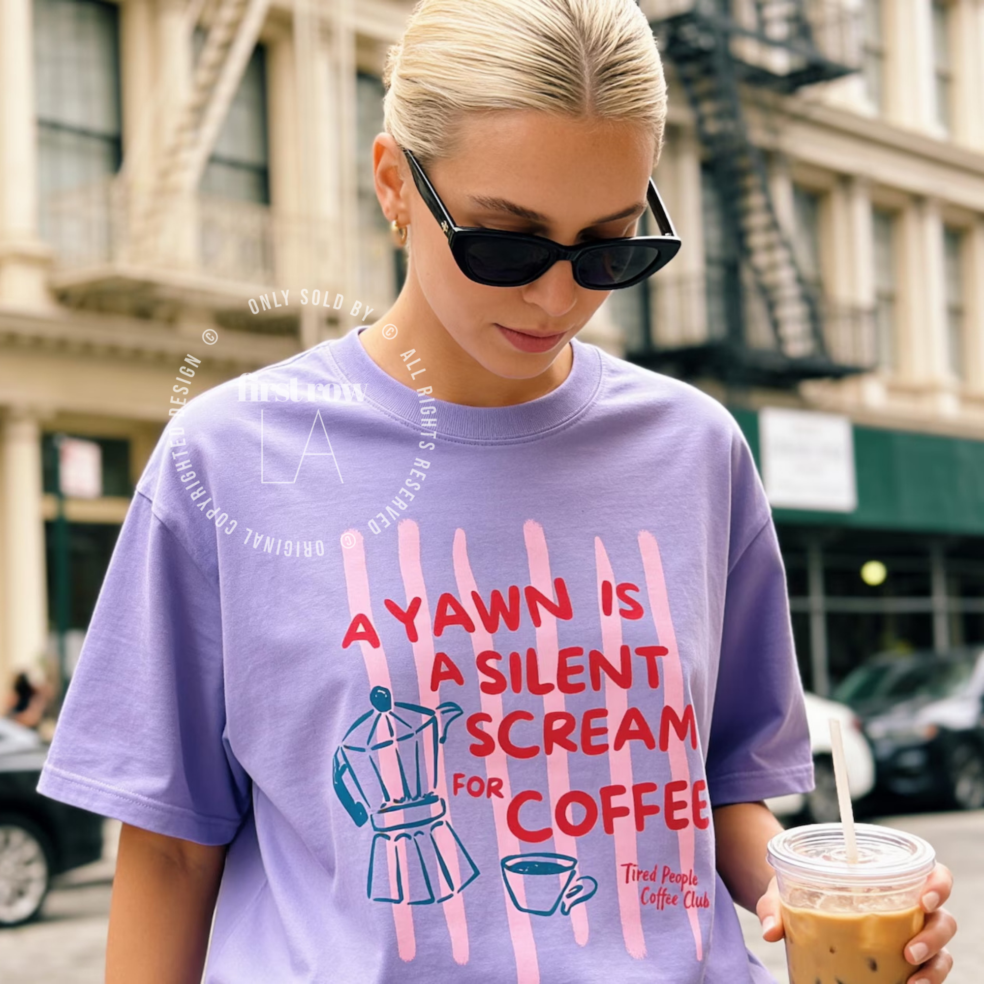 Woman wearing unisex A Yawn Is A Silent Scream For Coffee Shirt, Tired People Coffee Club Tee, Tired Moms Club, Moka Pot, Coffee Club, Caffeine Lover