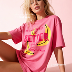 A woman wearing T-shirt with a yellow banana illustration and the text 'THE OLDER YOU GET the BETTER YOU GET UNLESS YOU ARE A banana'.

Original design and copyright by first row LA, August 4th 2026.