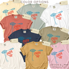 Color options for Pasta is Life T-shirt. Availbla in pale yellow, light blue, white, coral, navy, beige, mustard, pink, and light pink. 

Original design and copyright by first row LA 2025.