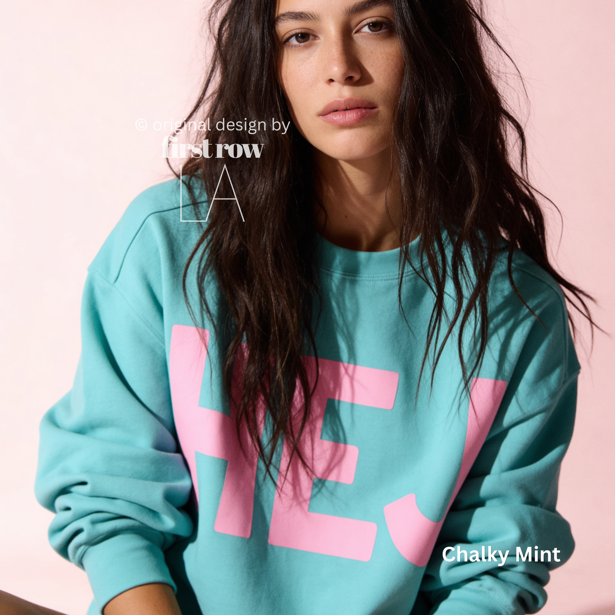 Woman wearing HEJ sweatshirt with pink print.

Original design and copyright © 2026 by First Row LA. All rights reserved. Unauthorized copying, reproduction, or use of this artwork or product photos is strictly prohibited.